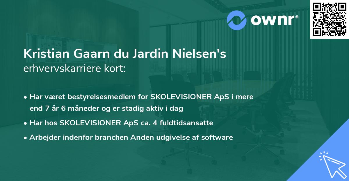Kristian Gaarn du Jardin Nielsen's erhvervskarriere kort