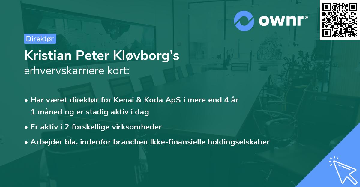 Kristian Peter Kløvborg's erhvervskarriere kort