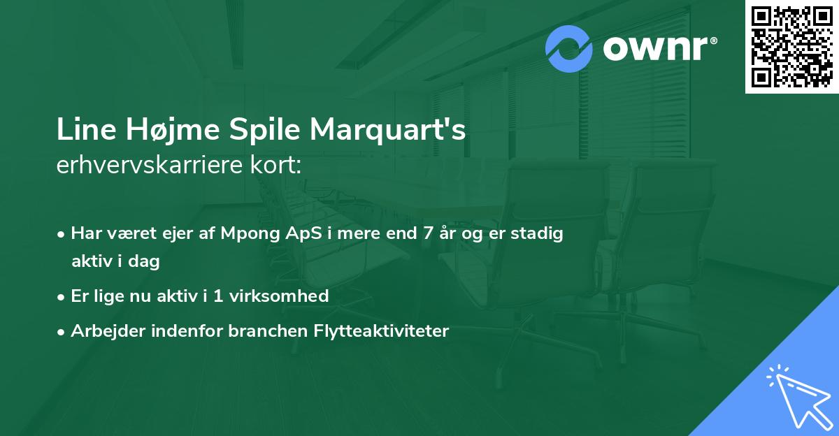 Line Højme Spile Marquart's erhvervskarriere kort