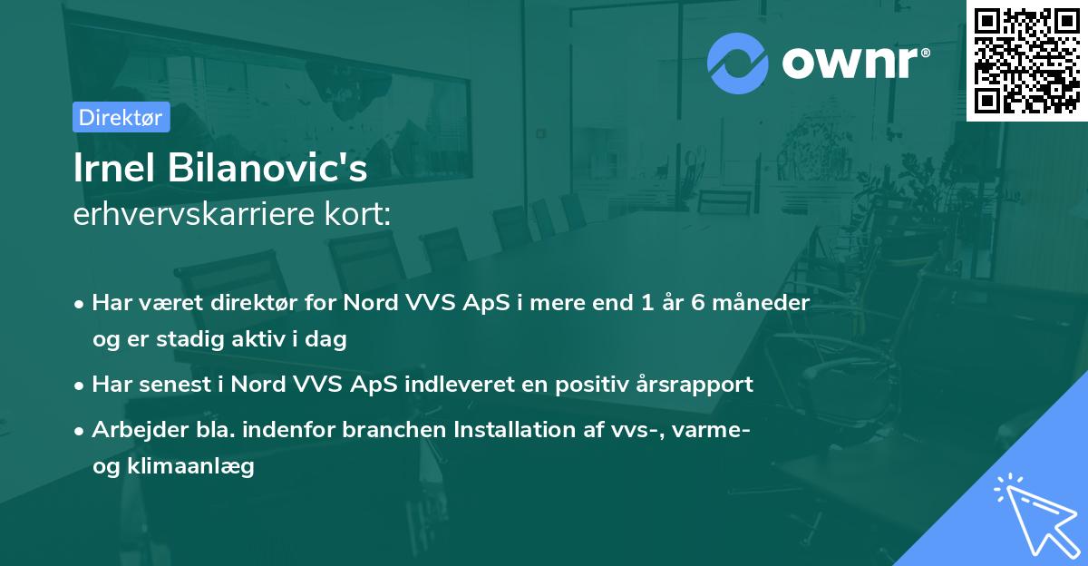 Irnel Bilanovic's erhvervskarriere kort