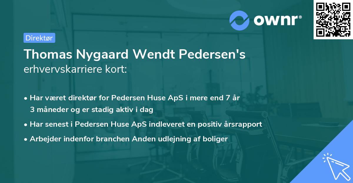 Thomas Nygaard Wendt Pedersen's erhvervskarriere kort