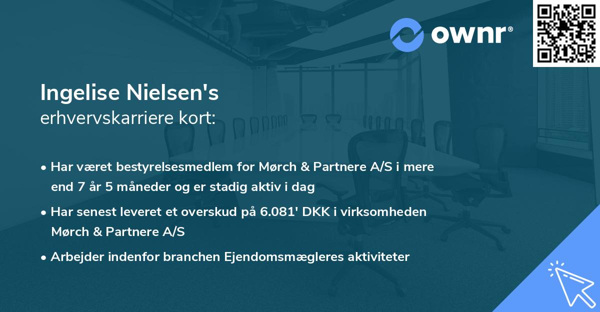 Ingelise Nielsen's erhvervskarriere kort