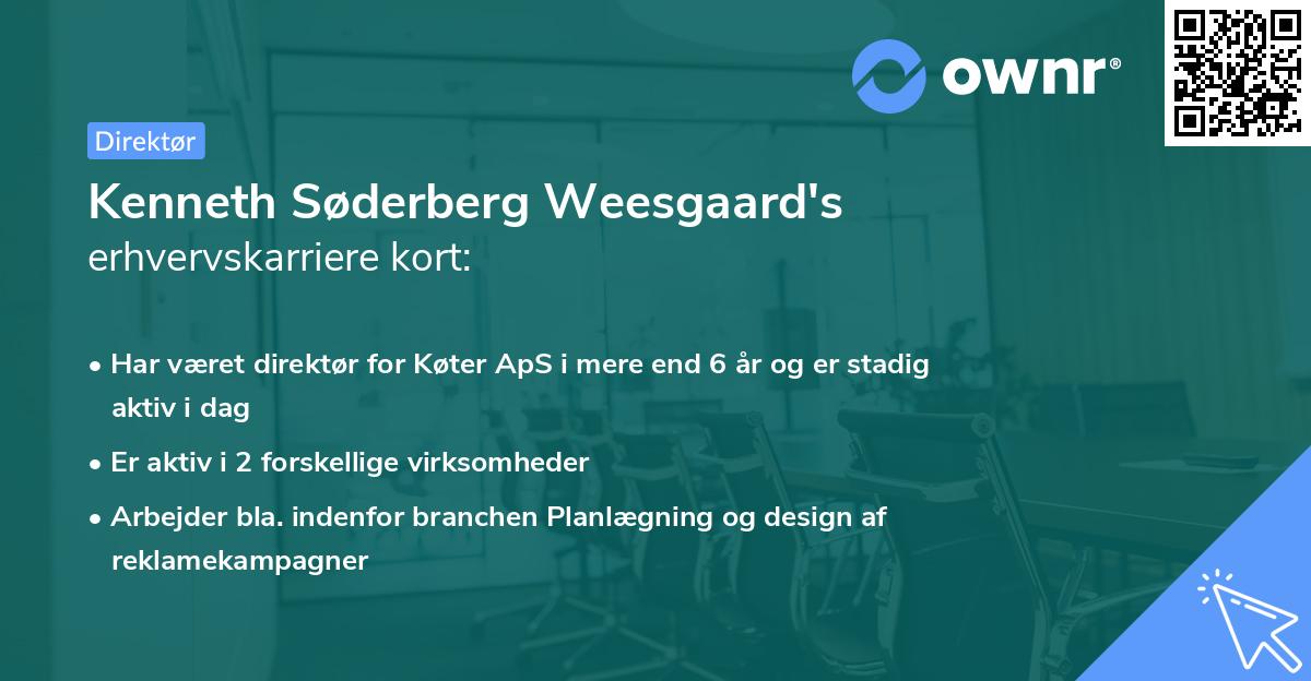 Kenneth Søderberg Weesgaard's erhvervskarriere kort