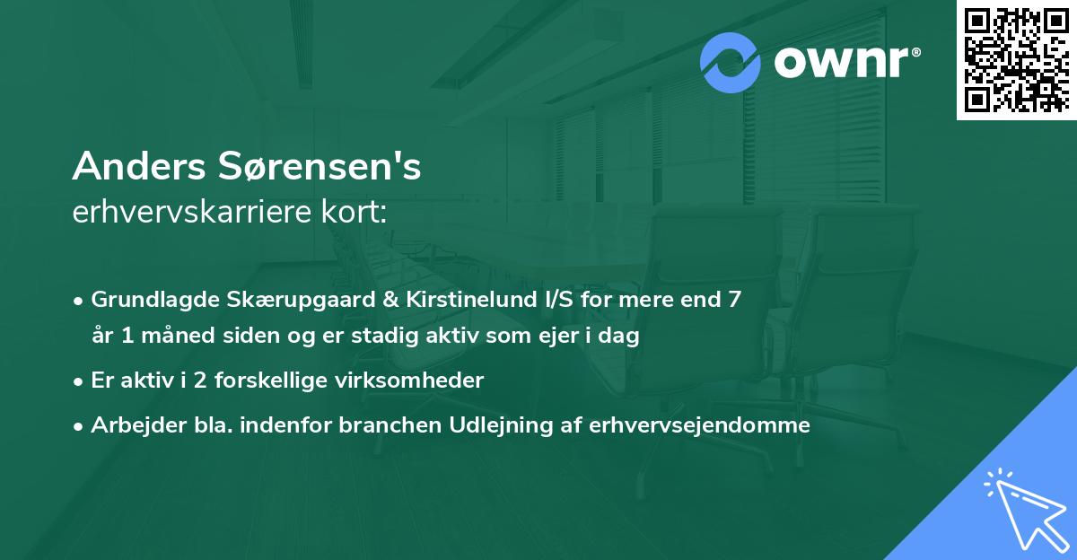 Anders Sørensen's erhvervskarriere kort