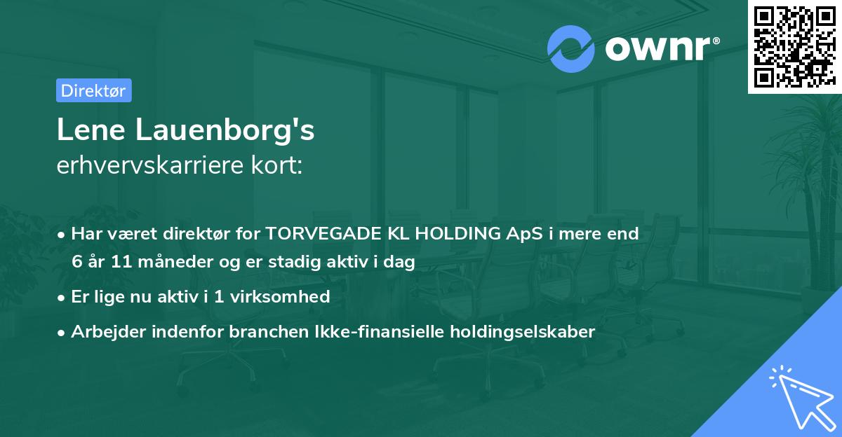 Lene Lauenborg's erhvervskarriere kort