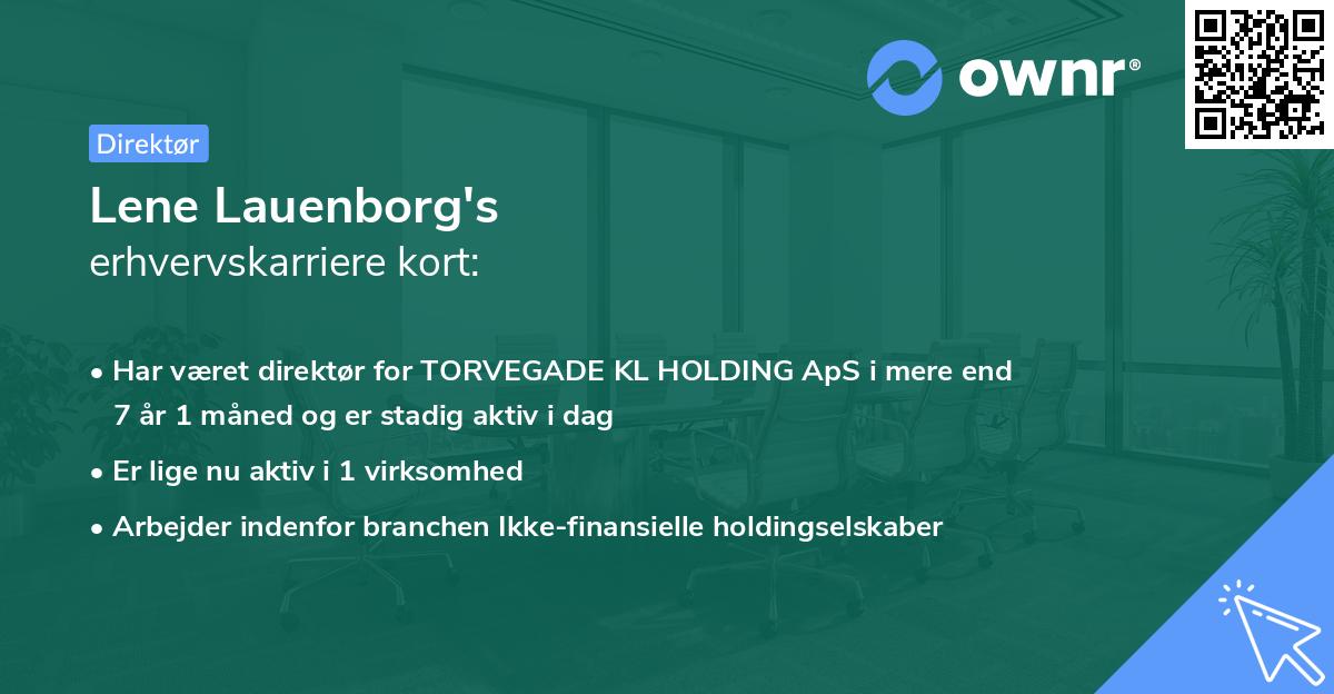 Lene Lauenborg's erhvervskarriere kort