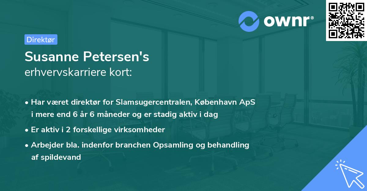 Susanne Petersen's erhvervskarriere kort