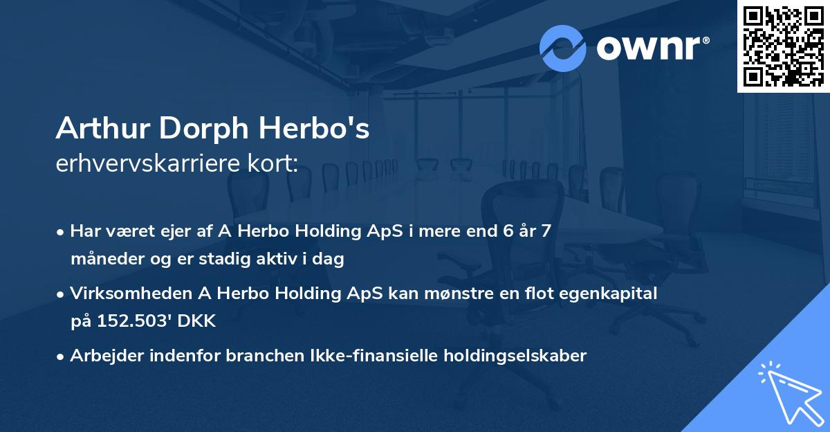 Arthur Dorph Herbo's erhvervskarriere kort