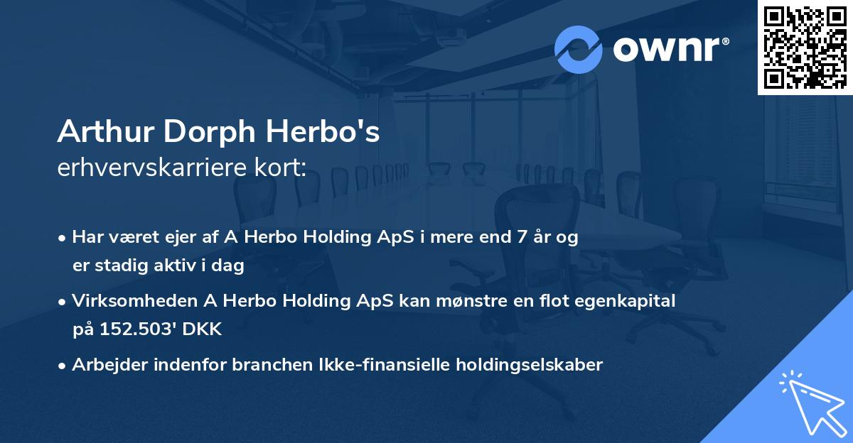 Arthur Dorph Herbo's erhvervskarriere kort