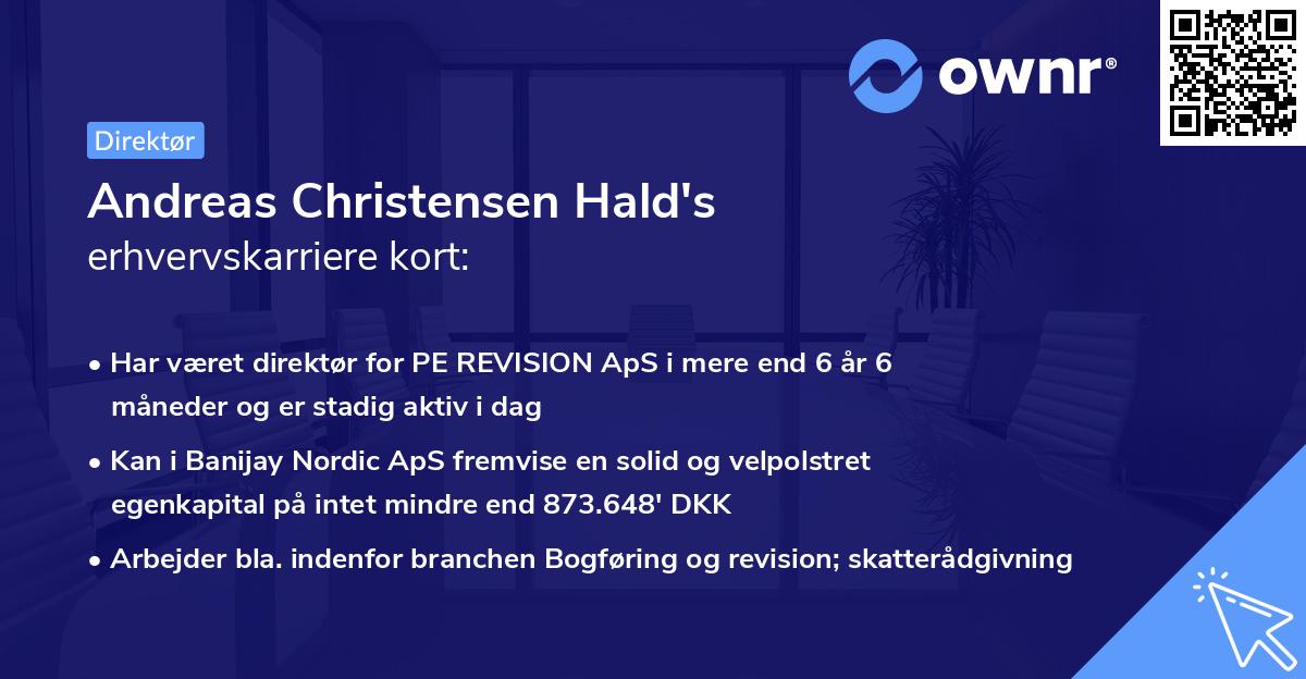 Andreas Christensen Hald's erhvervskarriere kort