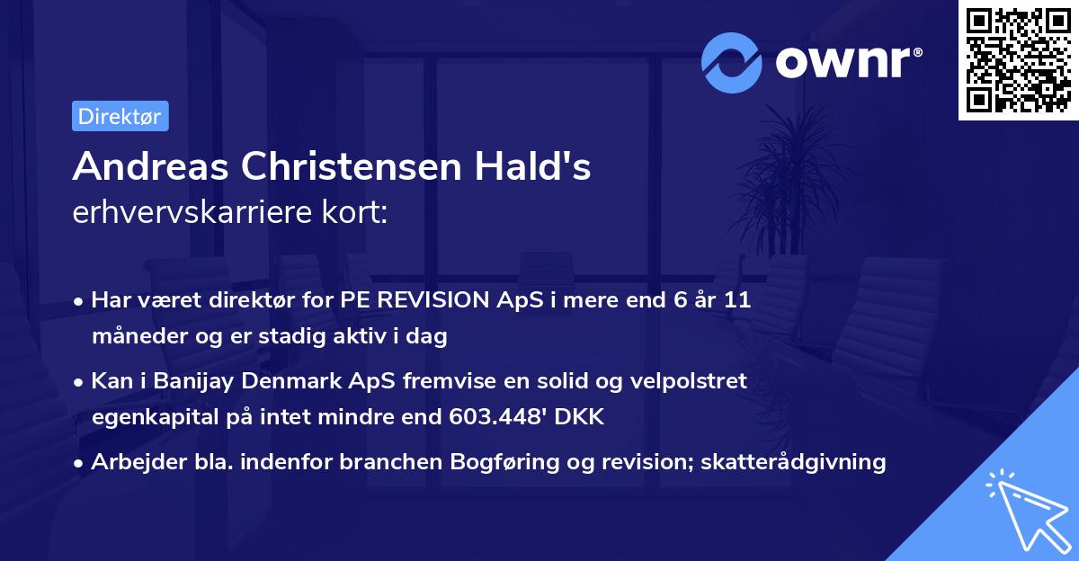 Andreas Christensen Hald's erhvervskarriere kort