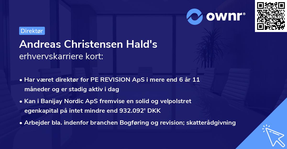 Andreas Christensen Hald's erhvervskarriere kort