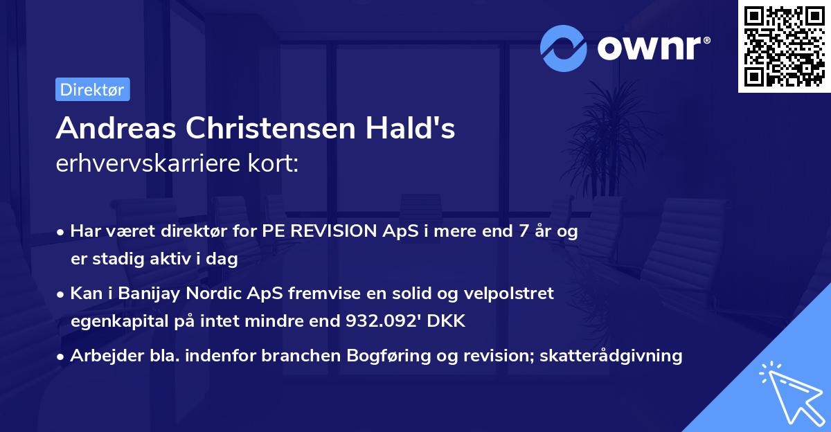 Andreas Christensen Hald's erhvervskarriere kort
