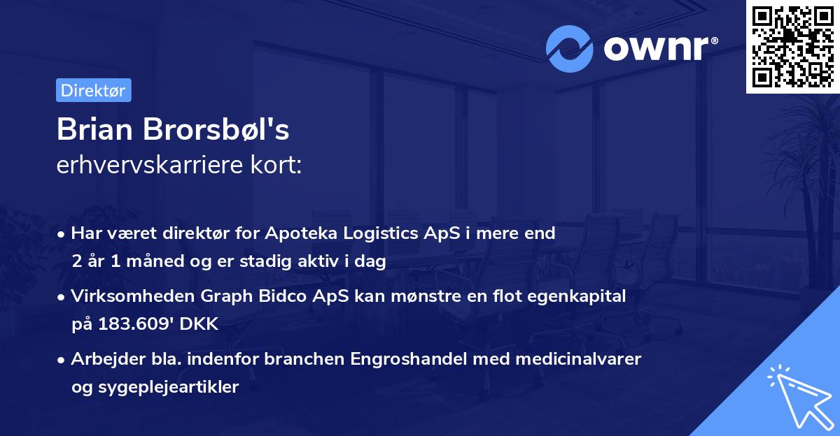 Brian Brorsbøl's erhvervskarriere kort
