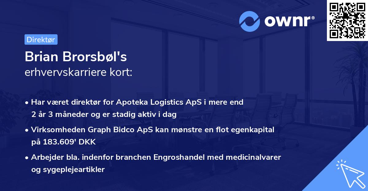 Brian Brorsbøl's erhvervskarriere kort