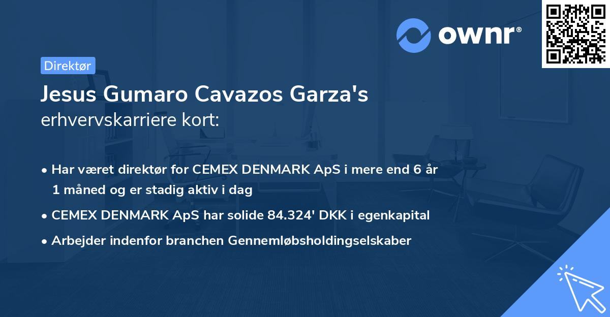 Jesus Gumaro Cavazos Garza's erhvervskarriere kort