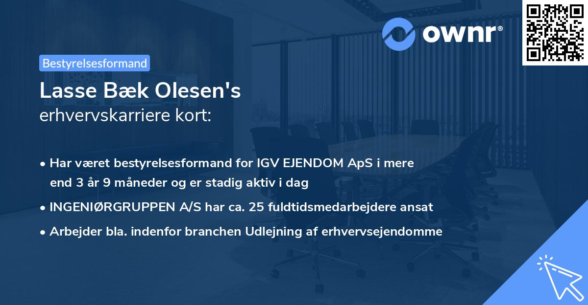 Lasse Bæk Olesen's erhvervskarriere kort