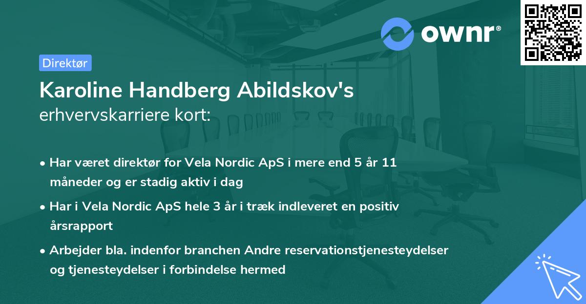 Karoline Handberg Abildskov's erhvervskarriere kort