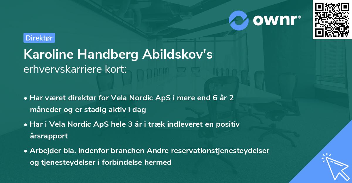 Karoline Handberg Abildskov's erhvervskarriere kort