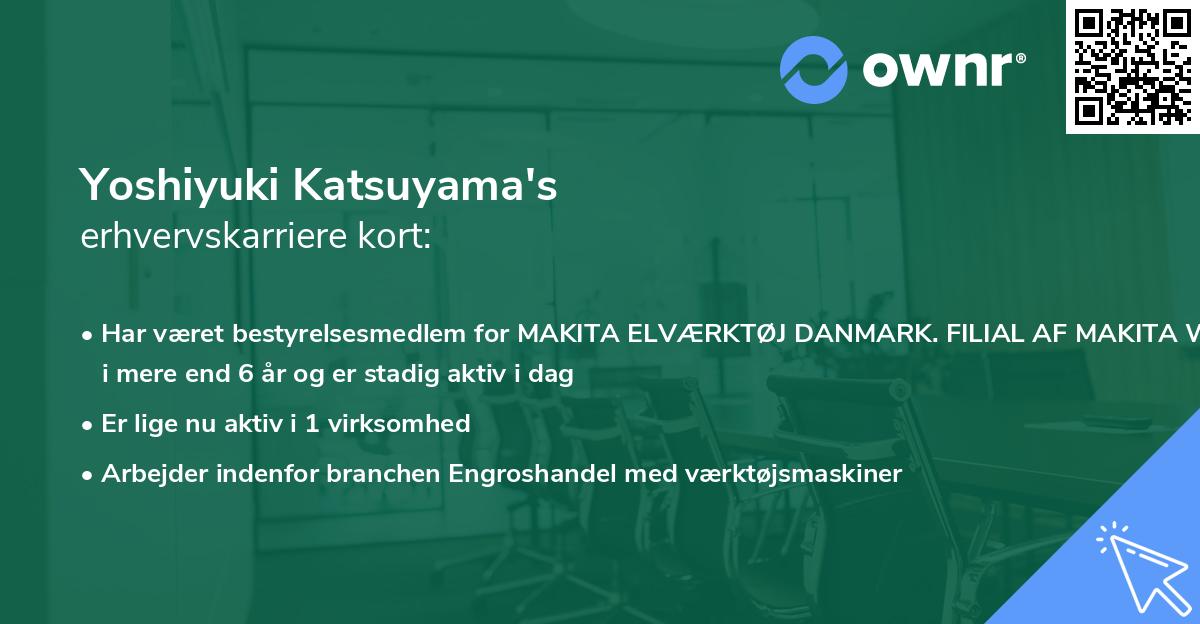 Yoshiyuki Katsuyama's erhvervskarriere kort