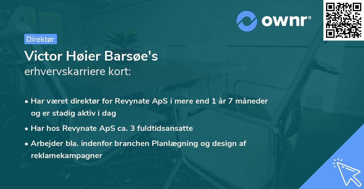 Victor Høier Barsøe's erhvervskarriere kort