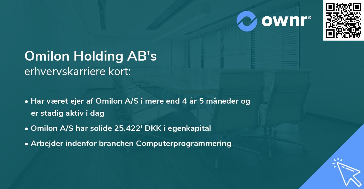 Omilon Holding AB's erhvervskarriere kort