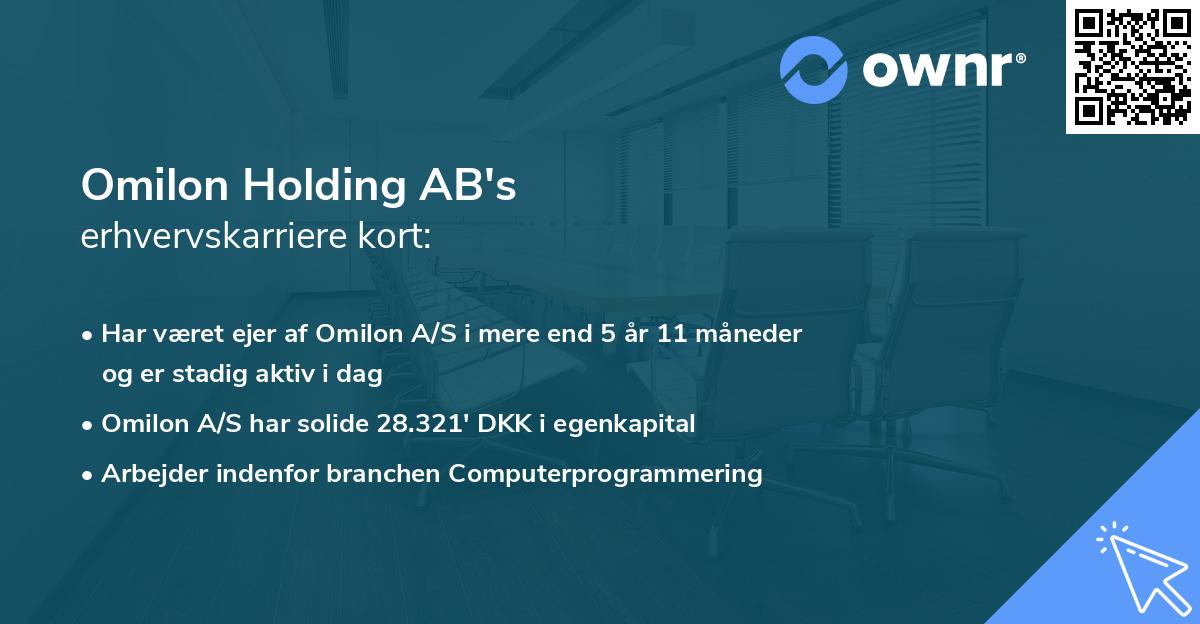 Omilon Holding AB's erhvervskarriere kort