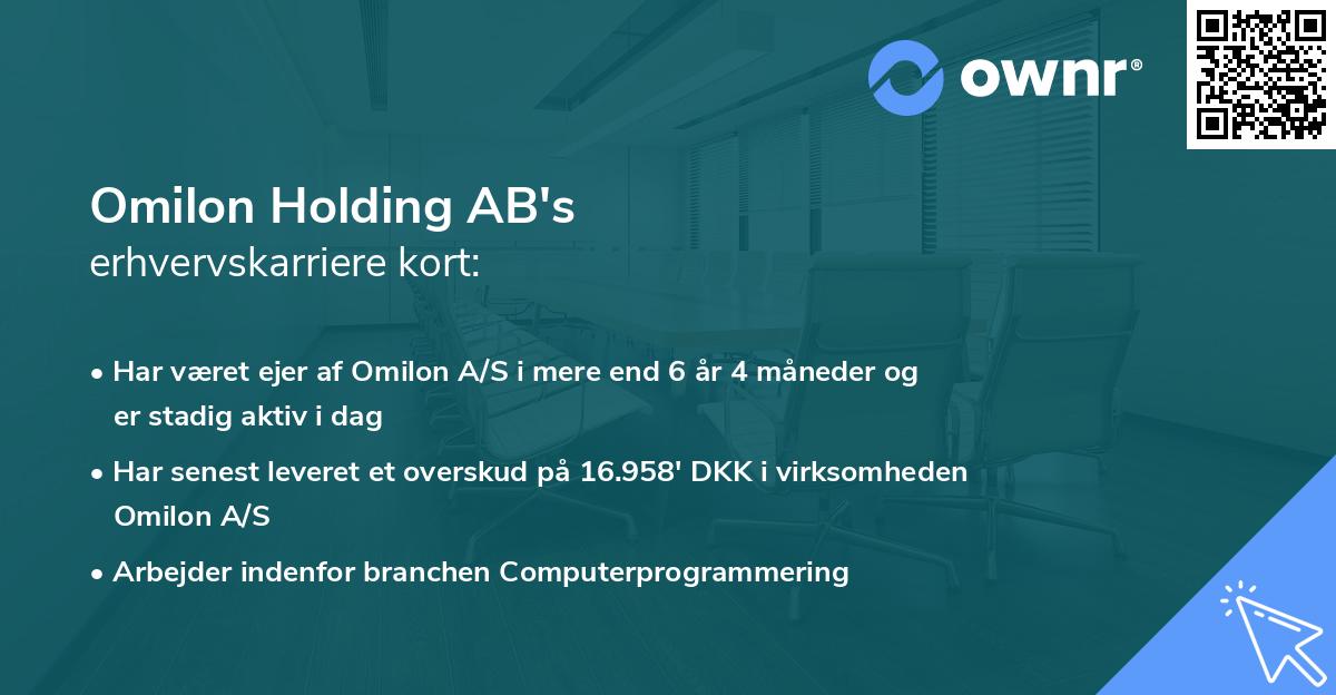 Omilon Holding AB's erhvervskarriere kort