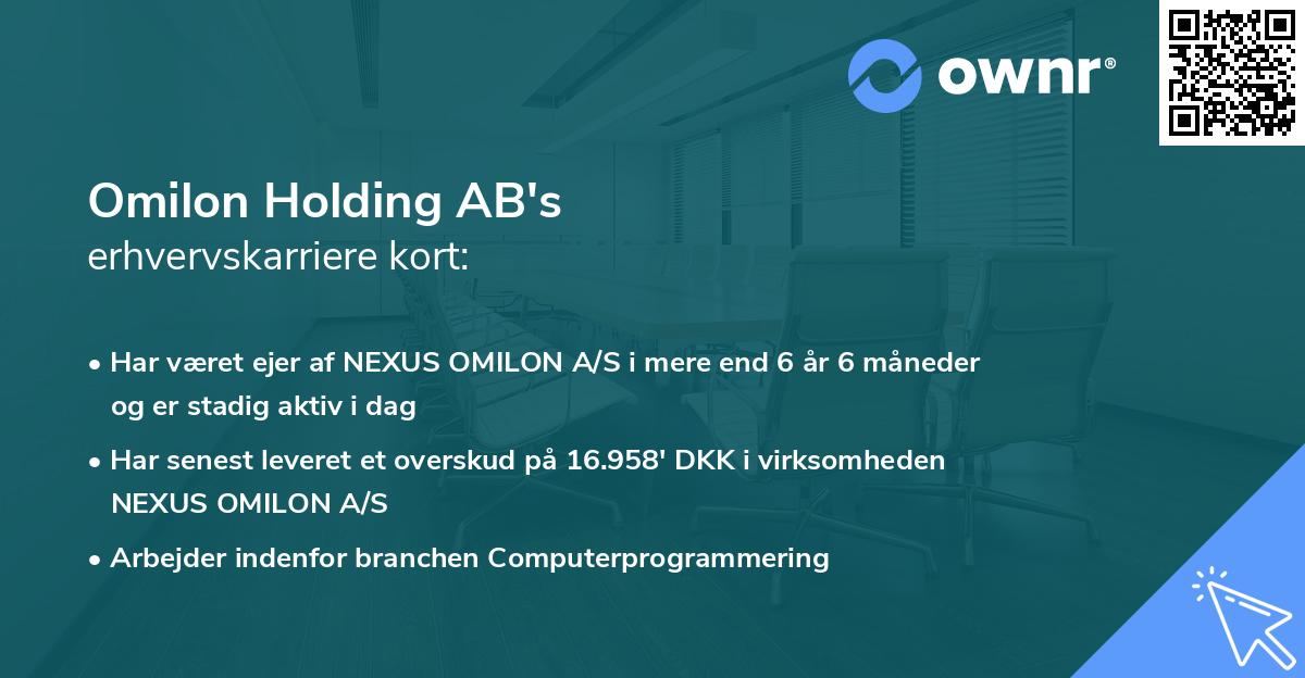 Omilon Holding AB's erhvervskarriere kort