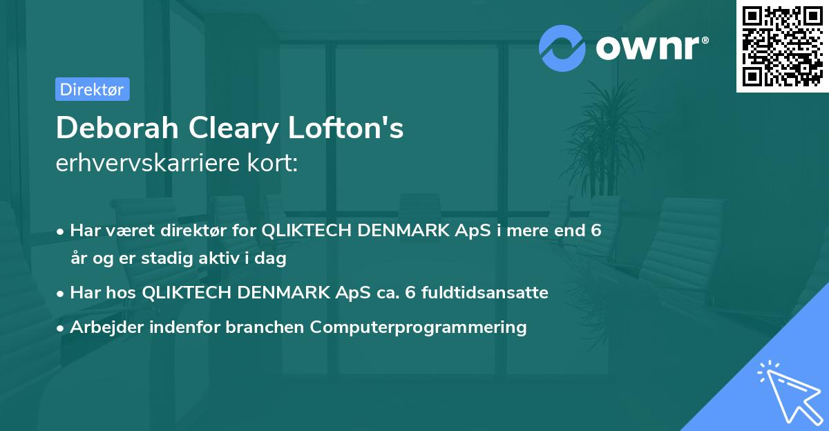 Deborah Cleary Lofton's erhvervskarriere kort