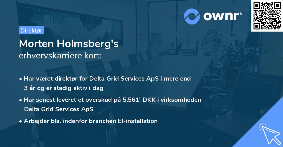 Morten Holmsberg's erhvervskarriere kort