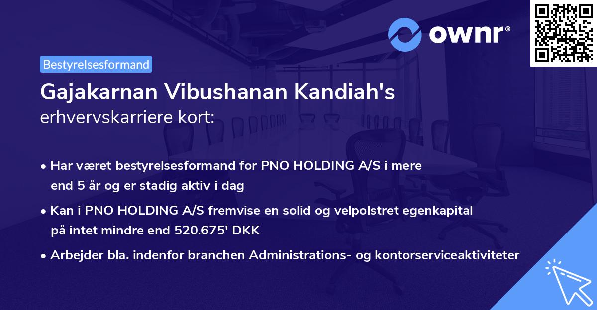 Gajakarnan Vibushanan Kandiah's erhvervskarriere kort