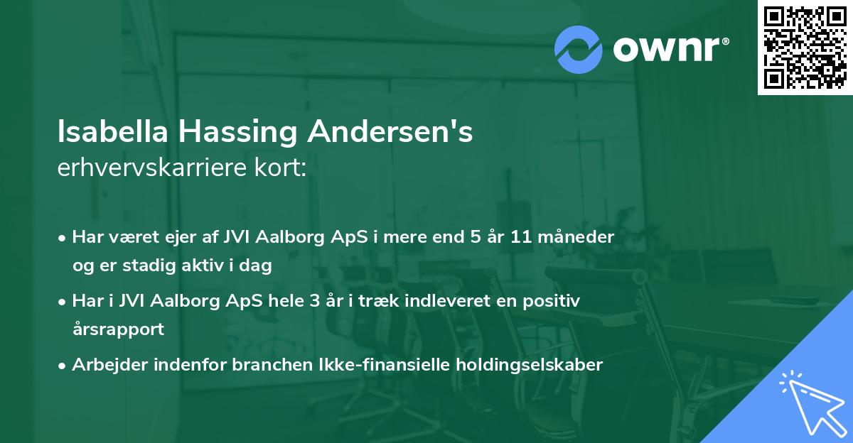 Isabella Hassing Andersen's erhvervskarriere kort