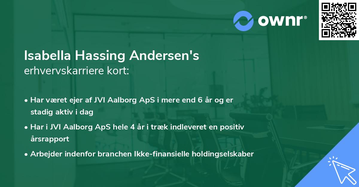 Isabella Hassing Andersen's erhvervskarriere kort