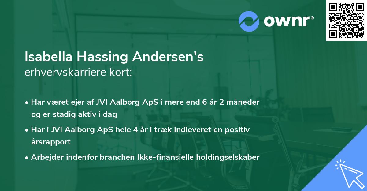 Isabella Hassing Andersen's erhvervskarriere kort
