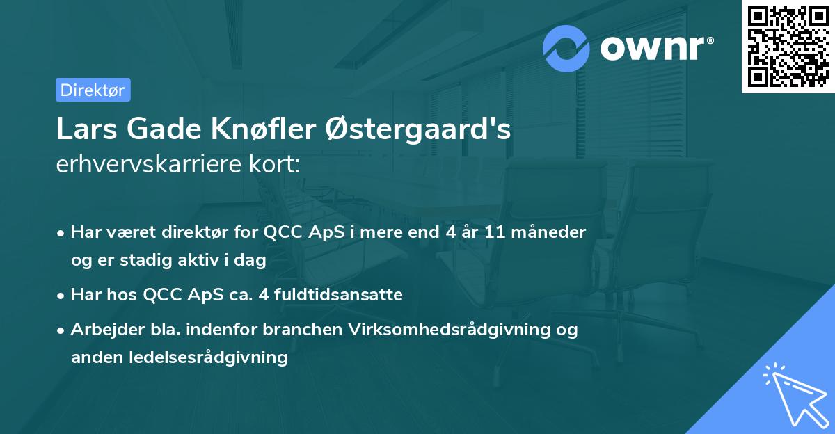 Lars Gade Knøfler Østergaard's erhvervskarriere kort