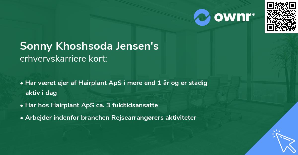 Sonny Khoshsoda Jensen's erhvervskarriere kort