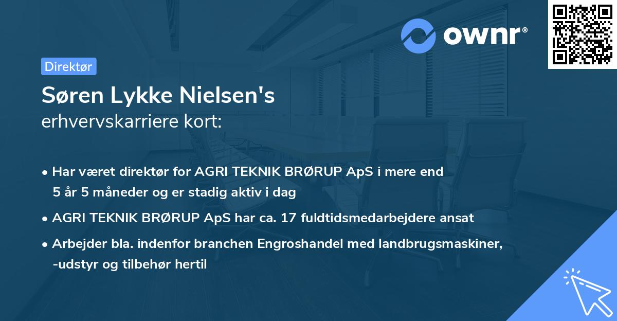 Søren Lykke Nielsen's erhvervskarriere kort