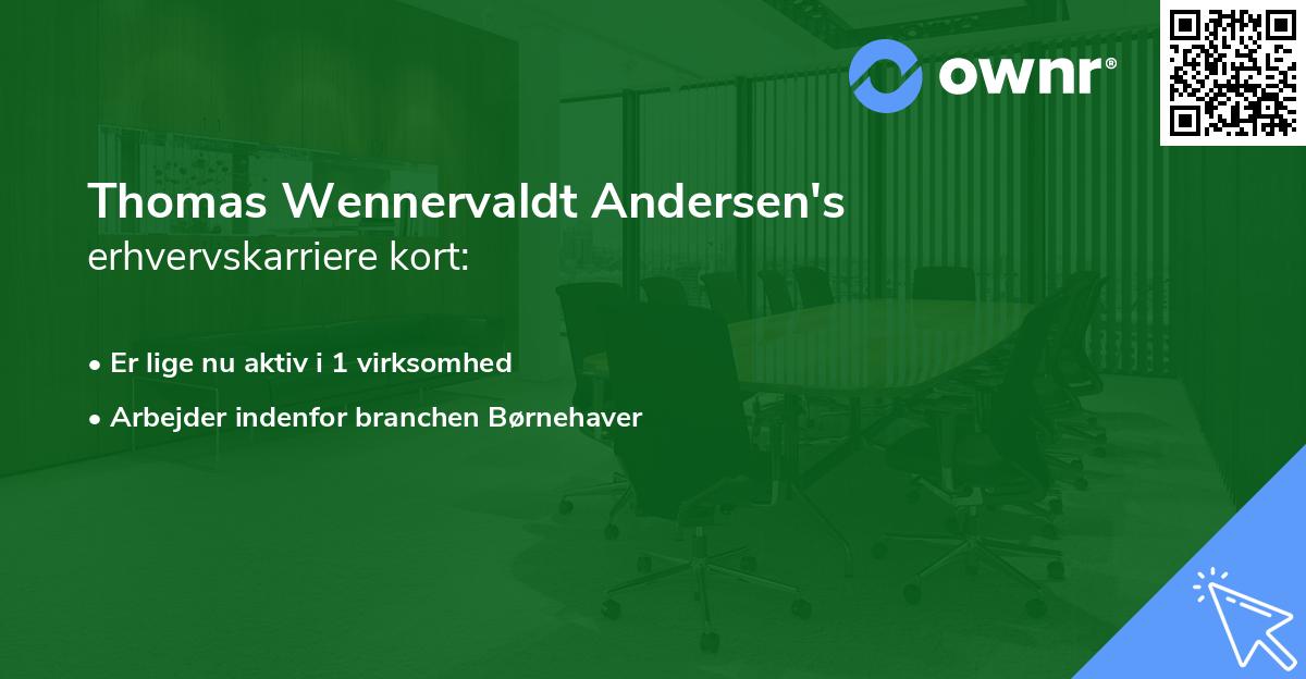 Thomas Wennervaldt Andersen's erhvervskarriere kort