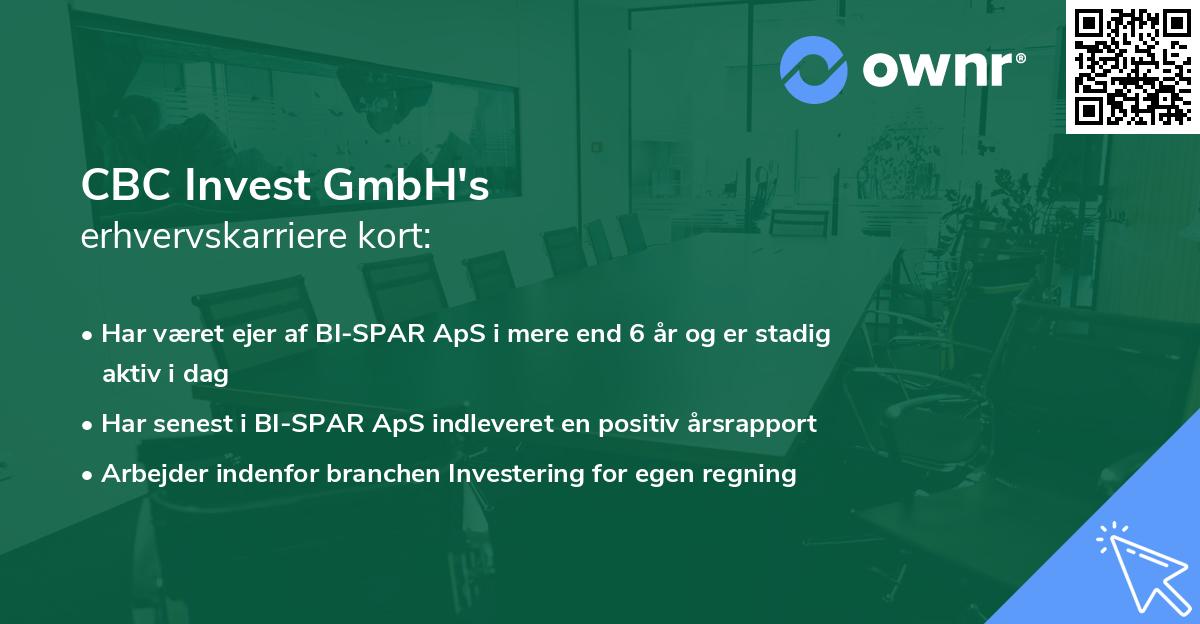CBC Invest GmbH's erhvervskarriere kort