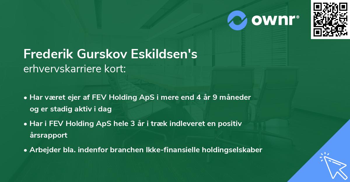 Frederik Gurskov Eskildsen's erhvervskarriere kort