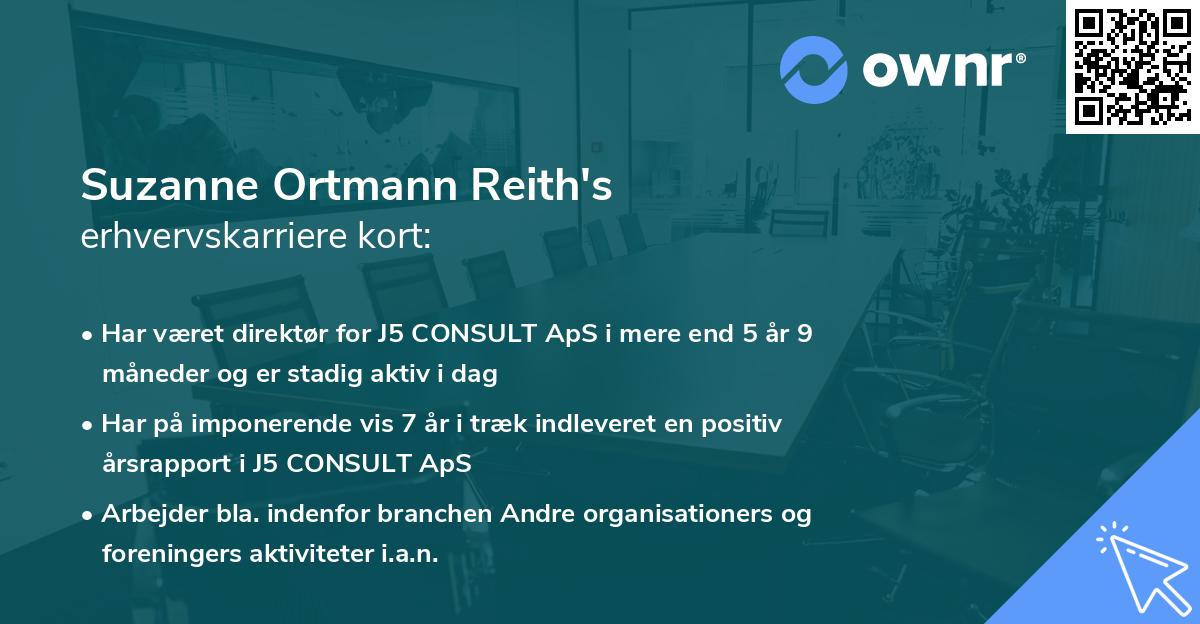 Suzanne Ortmann Reith's erhvervskarriere kort