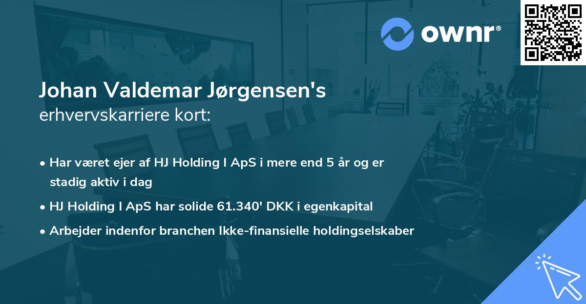 Johan Valdemar Jørgensen's erhvervskarriere kort