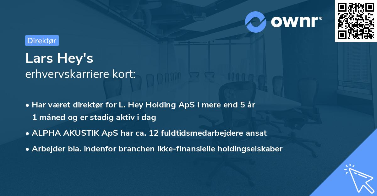 Lars Hey's erhvervskarriere kort