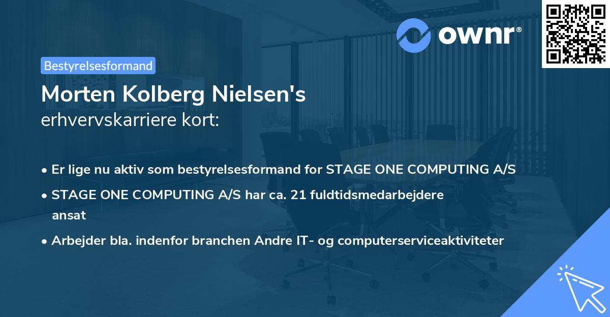 Morten Kolberg Nielsen's erhvervskarriere kort