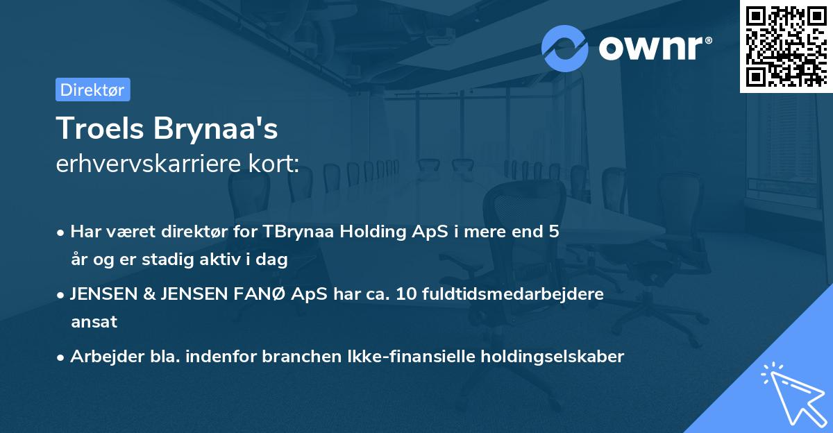 Troels Brynaa's erhvervskarriere kort