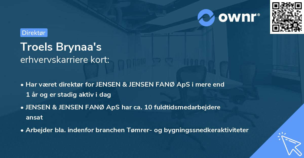 Troels Brynaa's erhvervskarriere kort