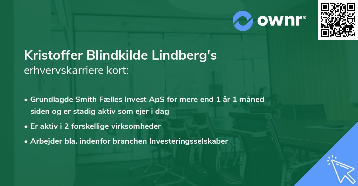 Kristoffer Blindkilde Lindberg's erhvervskarriere kort