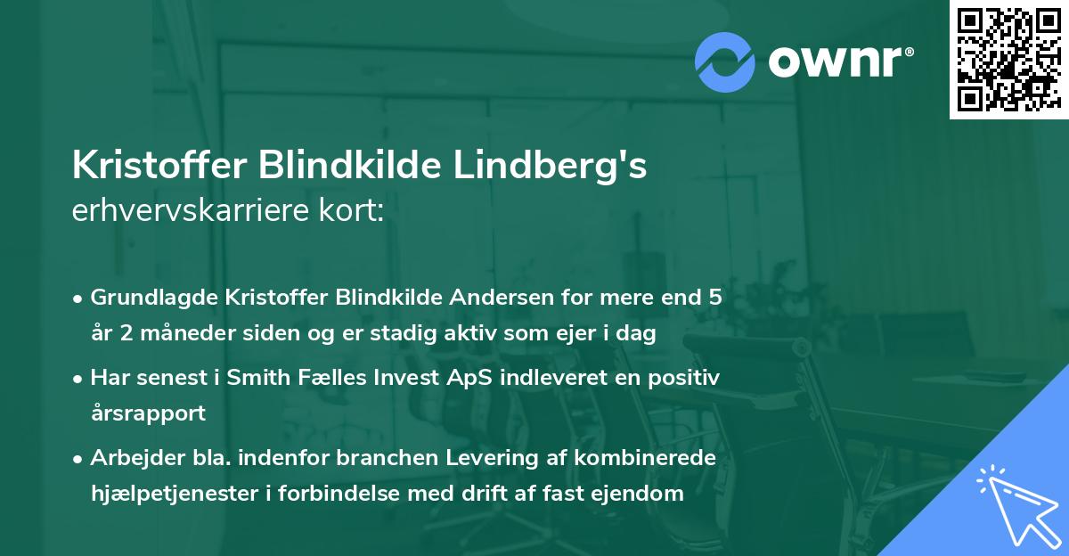 Kristoffer Blindkilde Lindberg's erhvervskarriere kort
