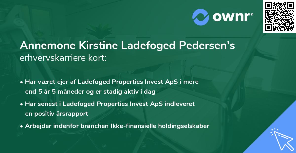 Annemone Kirstine Ladefoged Pedersen's erhvervskarriere kort